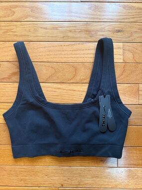 Nike Black Ribbed Square-Neck Crop Top